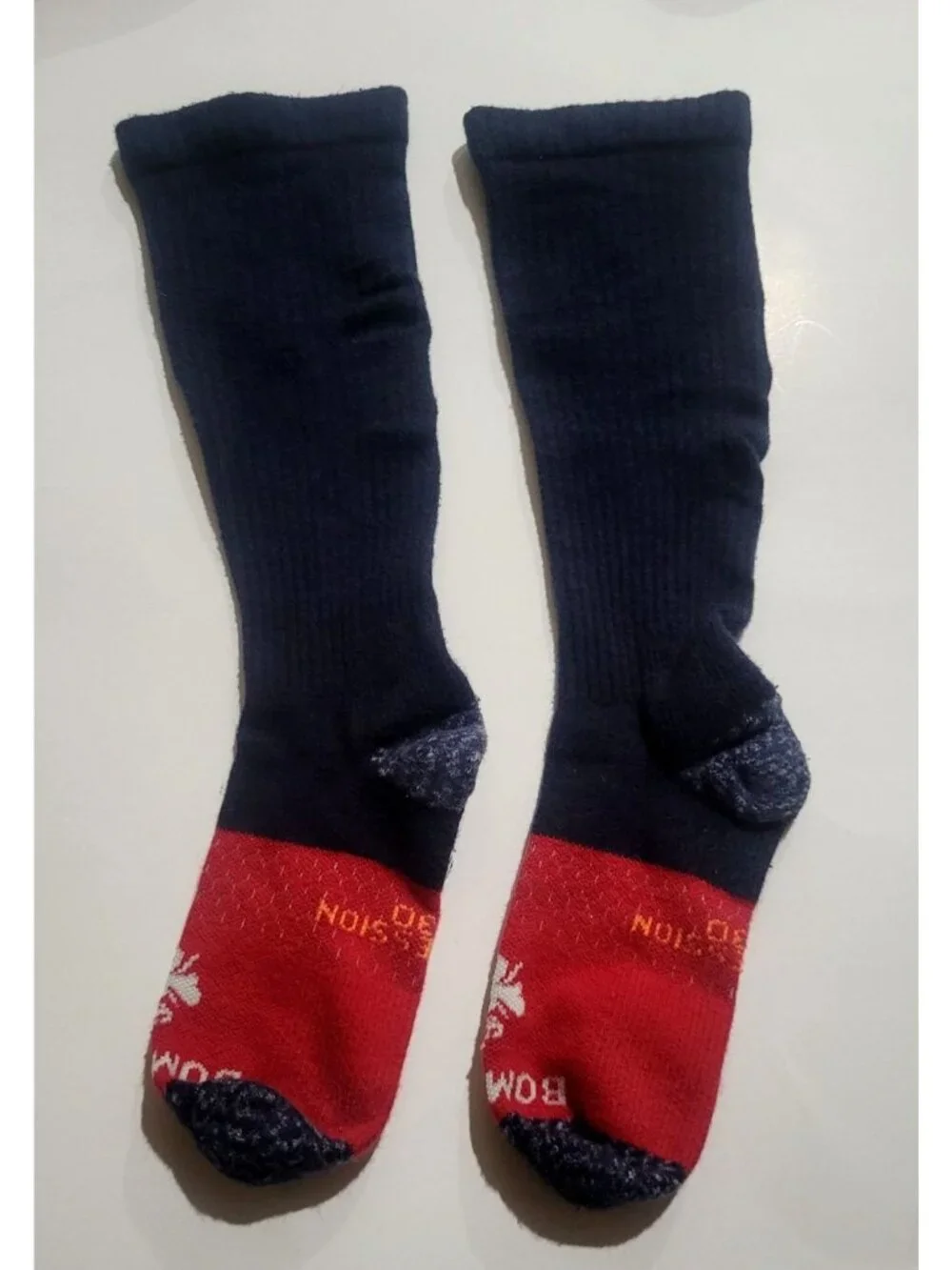 Bombas Navy & Red Everyday Compression Socks With Bee Logo 20-30 Size Large